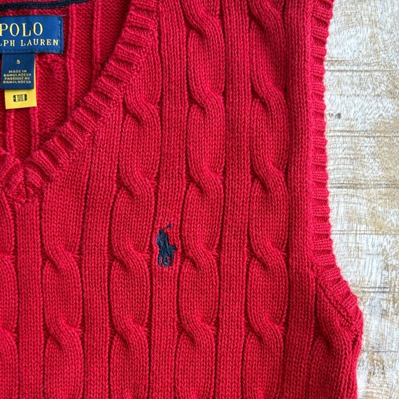 Ralph Lauren Boys Red Sweater Vest size 5 - Picture 3 of 5